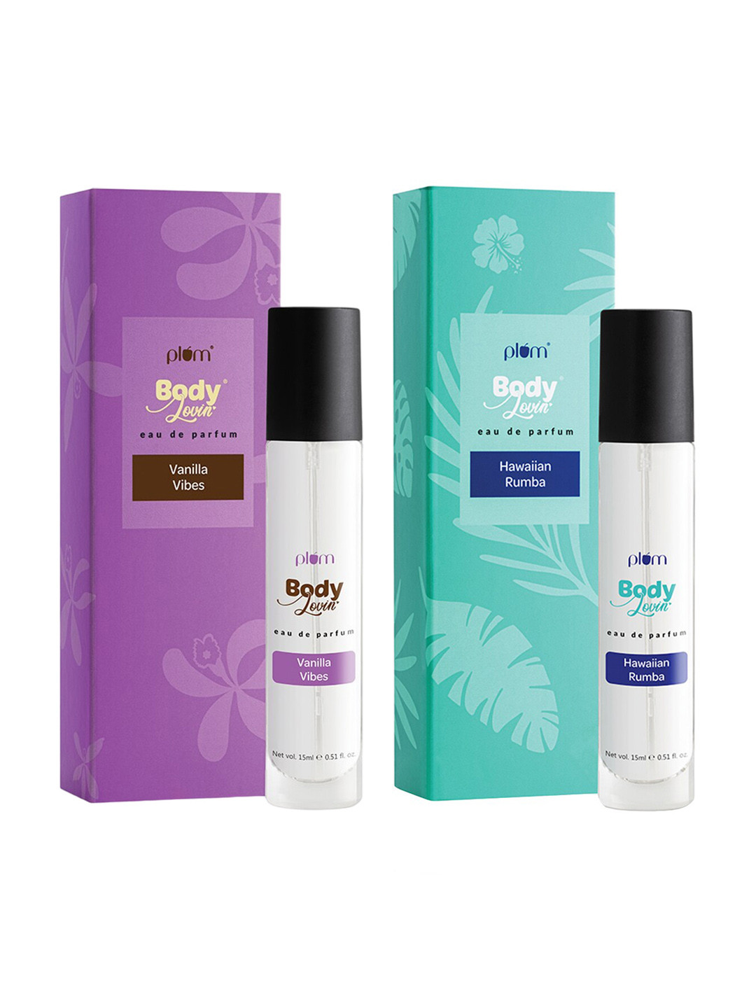 Plum Set of 2 Body Lovin' Eau De Parfum 15ml each - Hawaiian Rumba & Vanilla Vibes