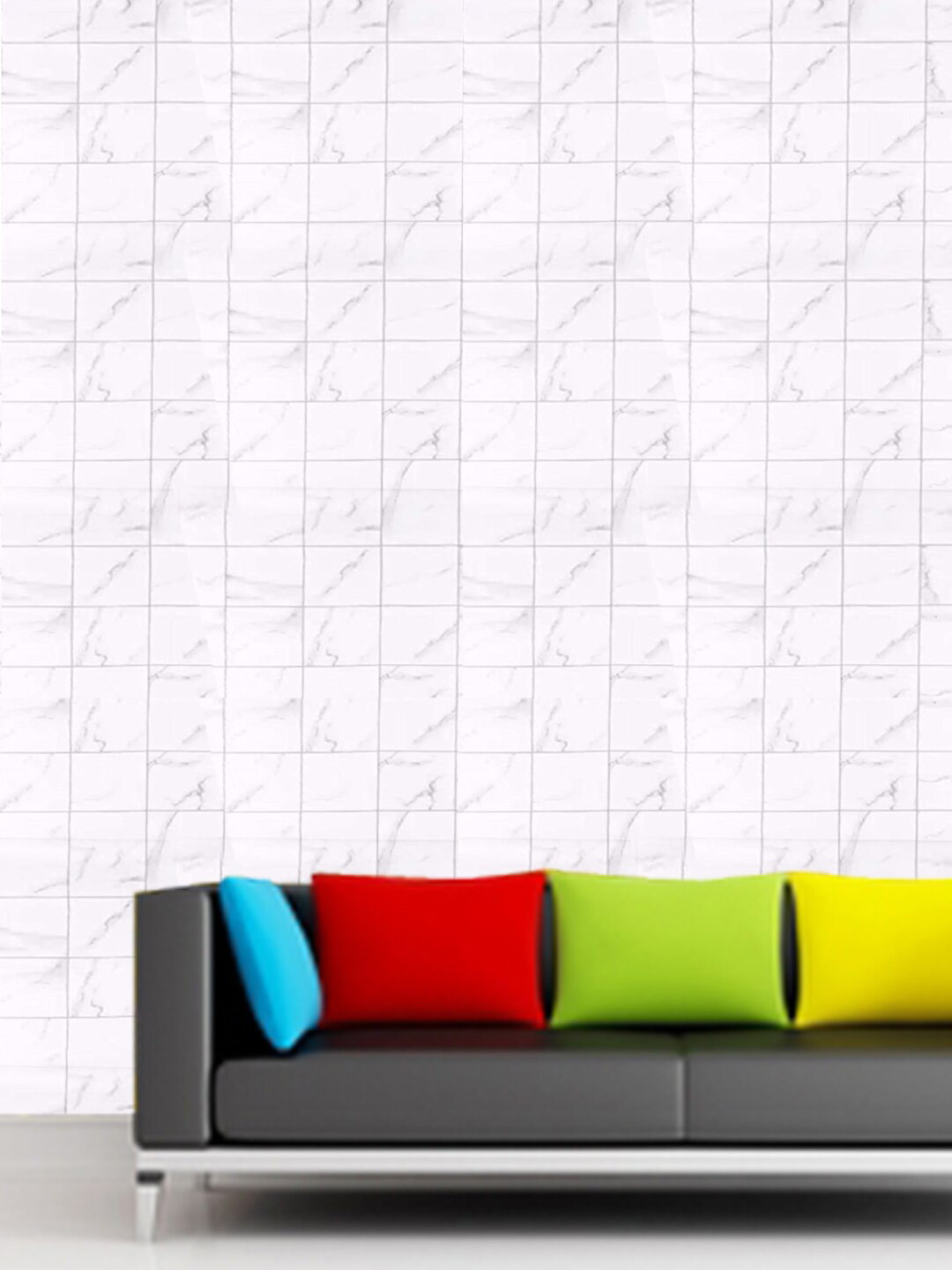 Jaamso Royals freehand design Plastic Checked Matte Sticking Hall Wallpaper-39.4In