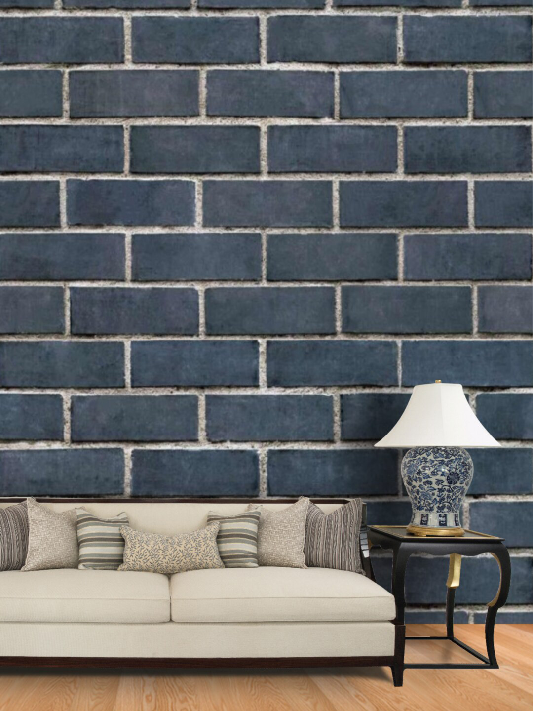 Jaamso Royals Gray Brick Stone Grey Self Adhesive Removable Wallpaper
