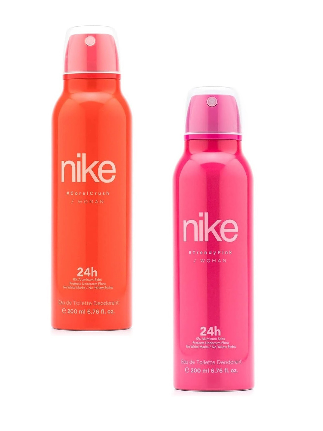 Nike Fragrances Women Set of Coral Crush & Trendy Pink Eau De Toilette Deodorant - 200 ml each