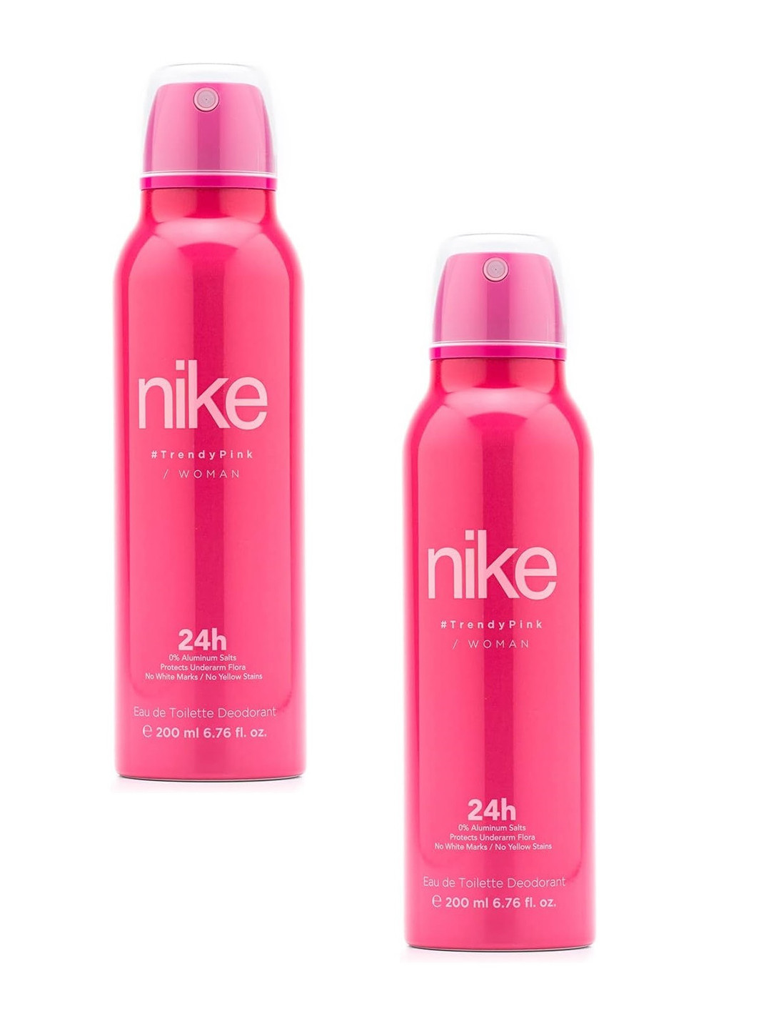 Nike Fragrances Women Set of 2 Trendy Pink Long Lasting Eau De Toilette Deodorant - 200 ml each