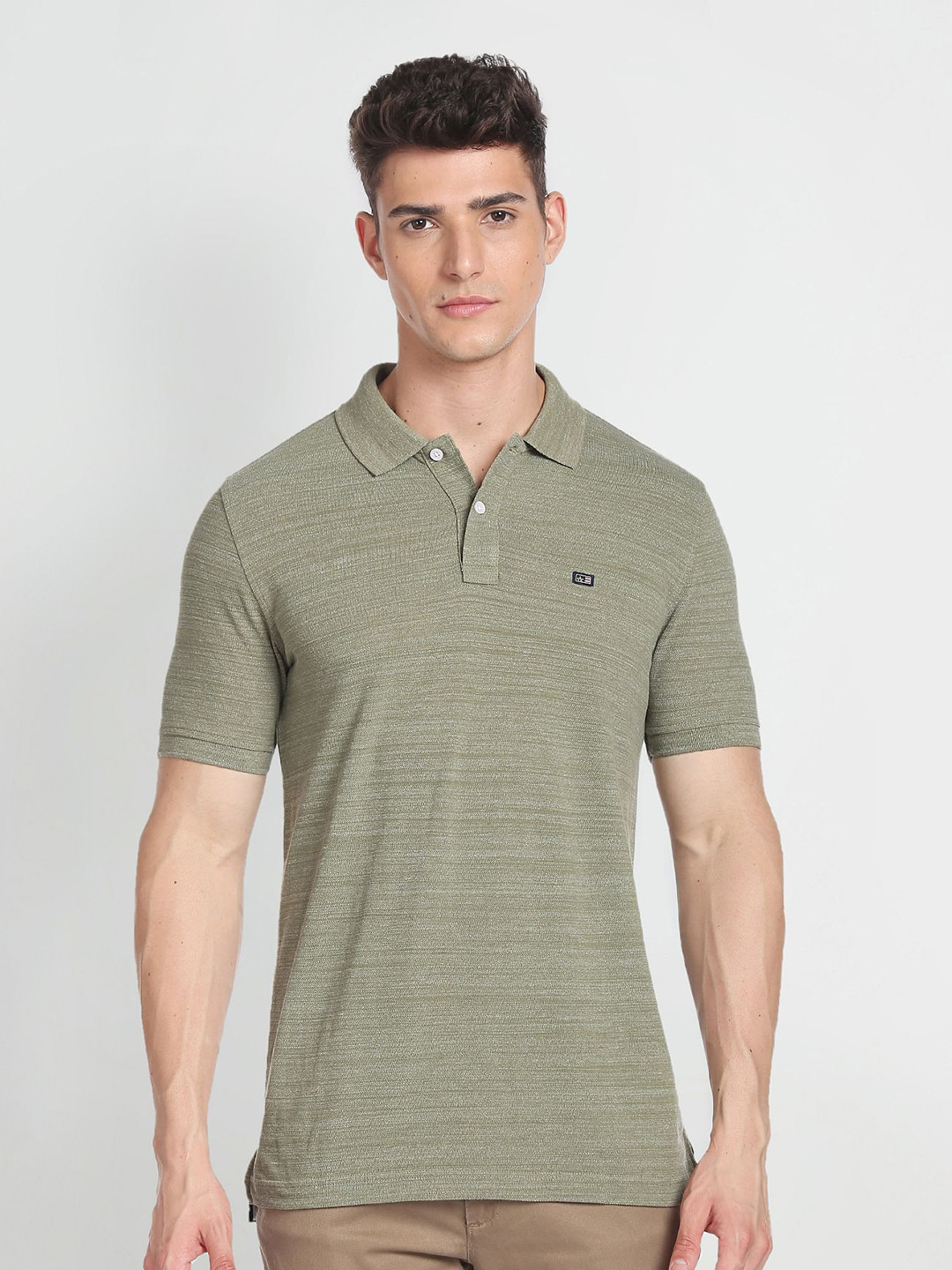 Arrow Sport Self Design Polo Collar T-Shirt