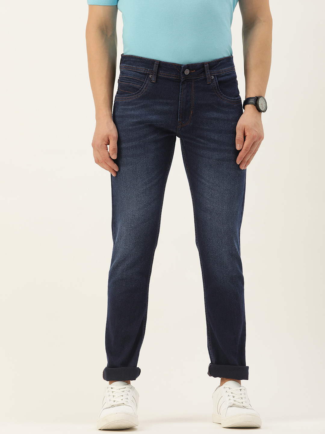 Peter England Casuals Men Skinny Fit Light Fade Stretchable Jeans