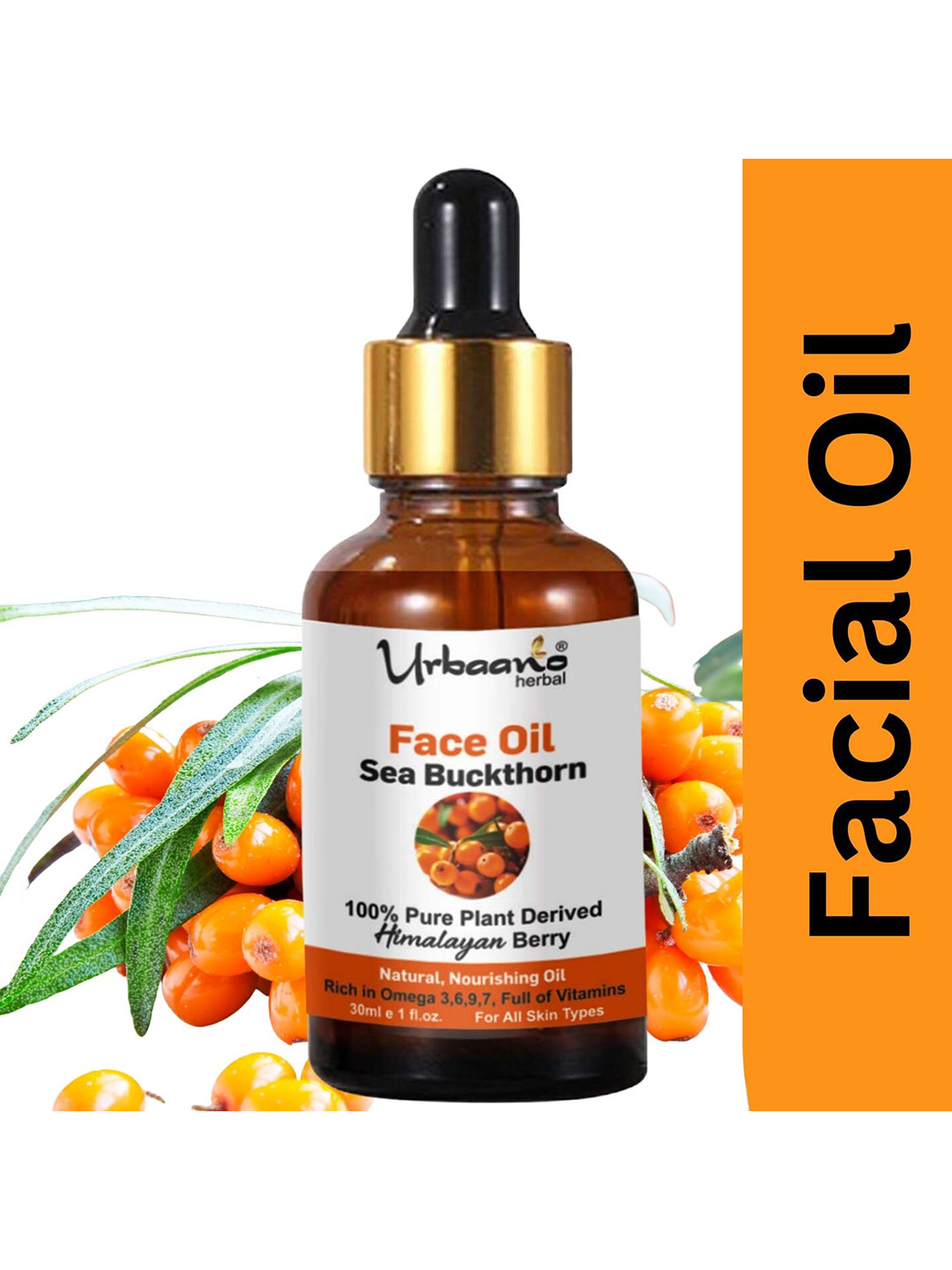 Urbaano Herbal Radiant Glow Sea Buckthorn Face Oil 30 ml