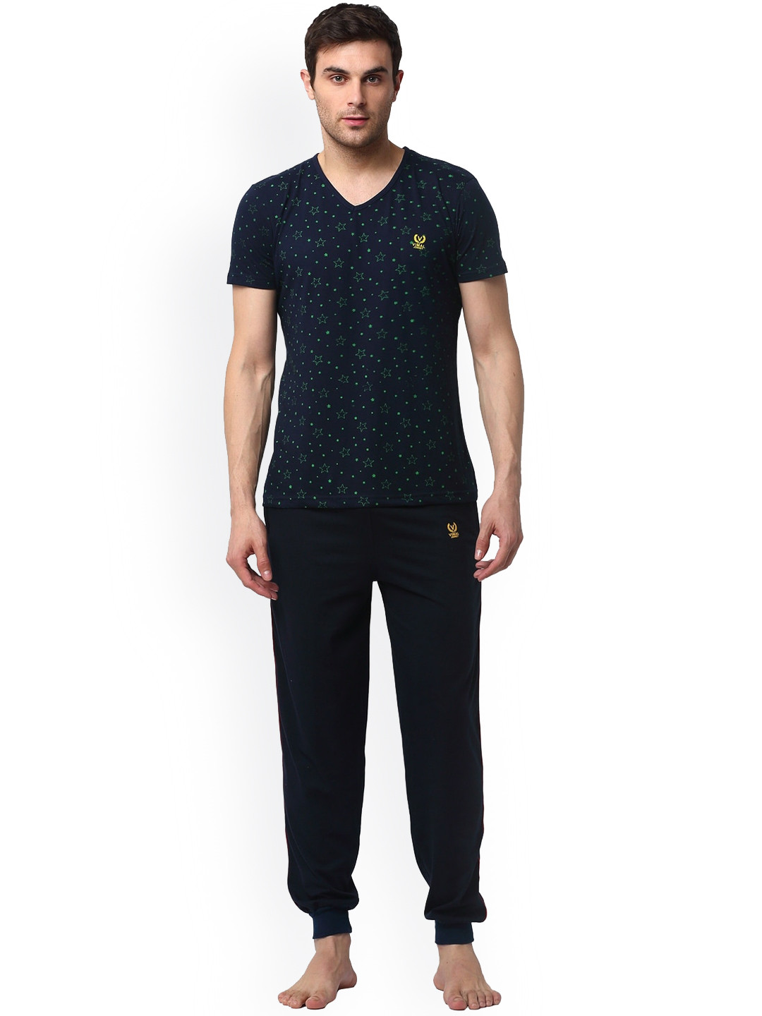 MACK JONNEY Men Printed T-shirt With Joggers Night Suit