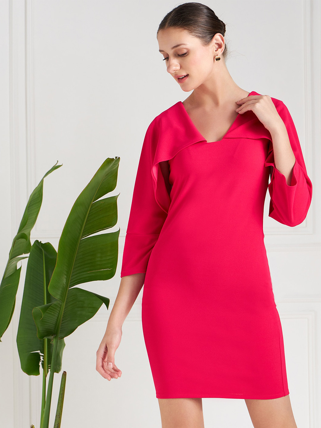 Athena Pink Scuba Mini Bodycon Dress