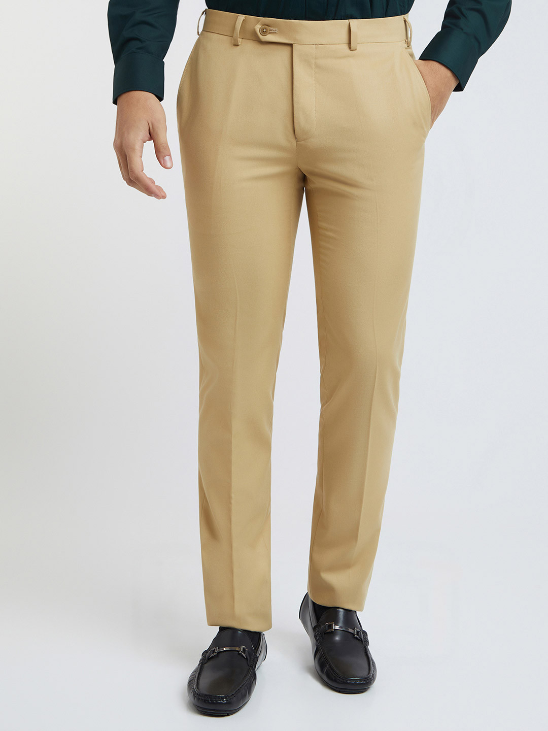 Raymond Men Flat Front Slim Fit Formal Trousers