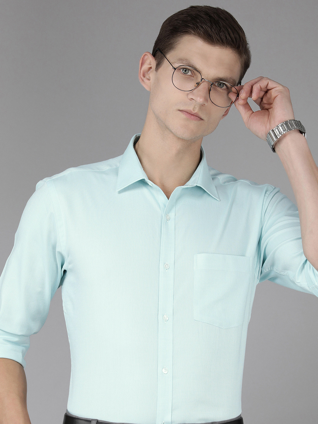 Park Avenue Textured Slim Fit Pure Cotton Formal Shirt