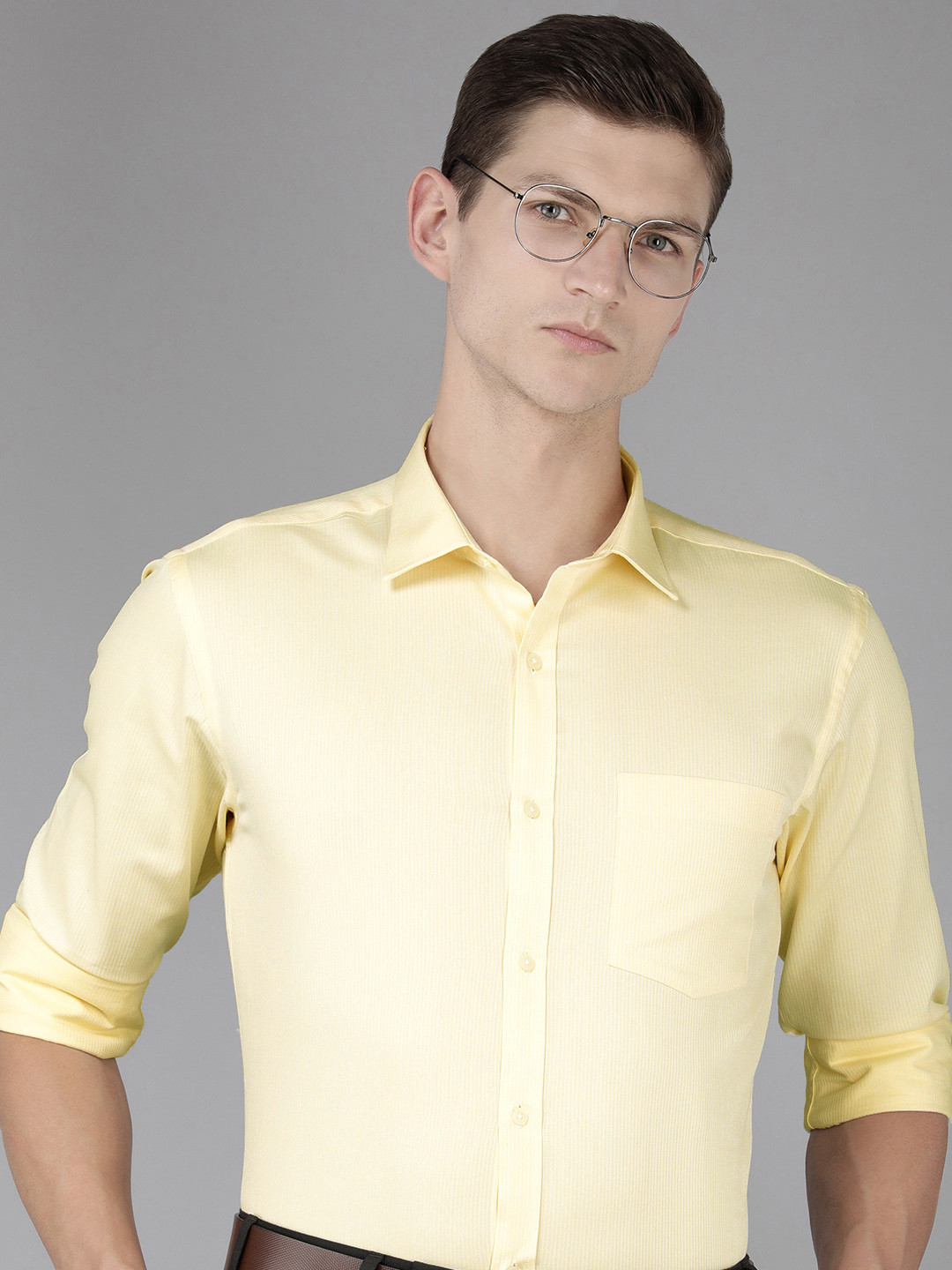 Park Avenue Men Slim Fit Micro Ditsy Vertical Stripes Opaque Pure Cotton Formal Shirt