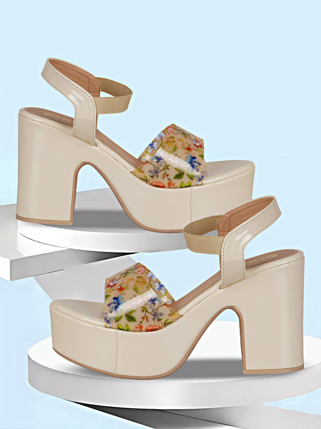 Denill Printed Party High-Top Platform Heels