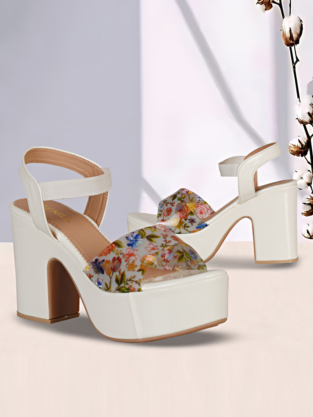 Denill Printed High-Top Platform Heels