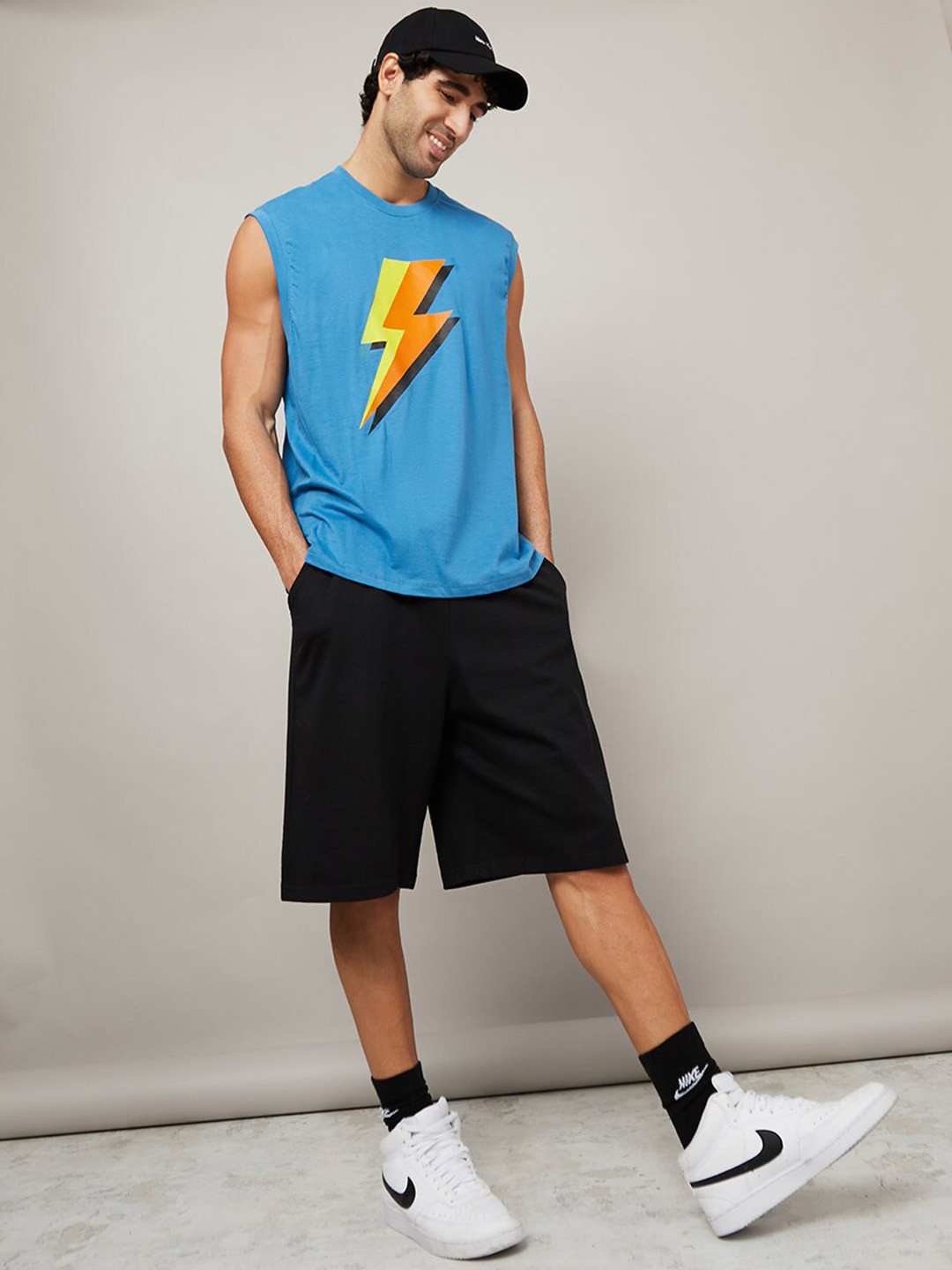 Styli Drawcord Waistband Detail Oversized Shorts