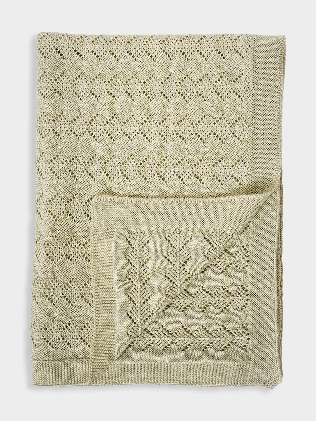 MiArcus Cotton Knitted Lightweight Cool Blanket- Cream