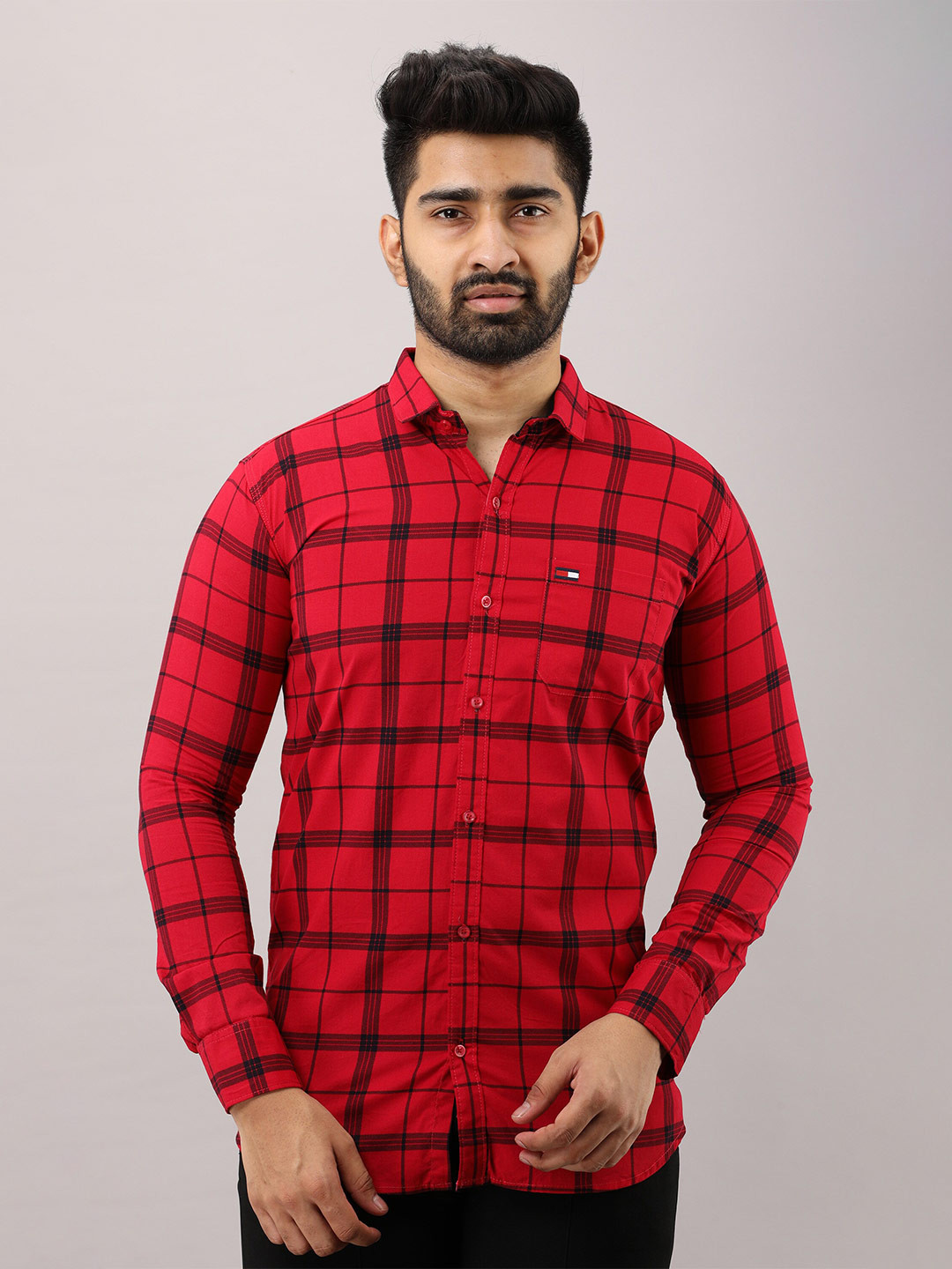 SURHI Smart Windowpane Checked Casual Shirt