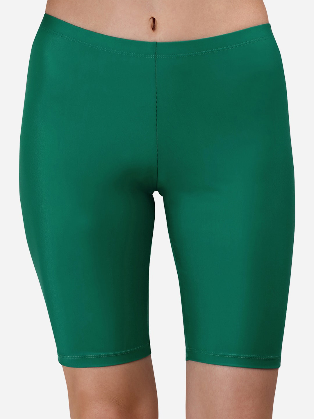 SOIE Women Mid Rise Soft Polyamide Spandex Knee Length Swimming/ Cycling Shorts