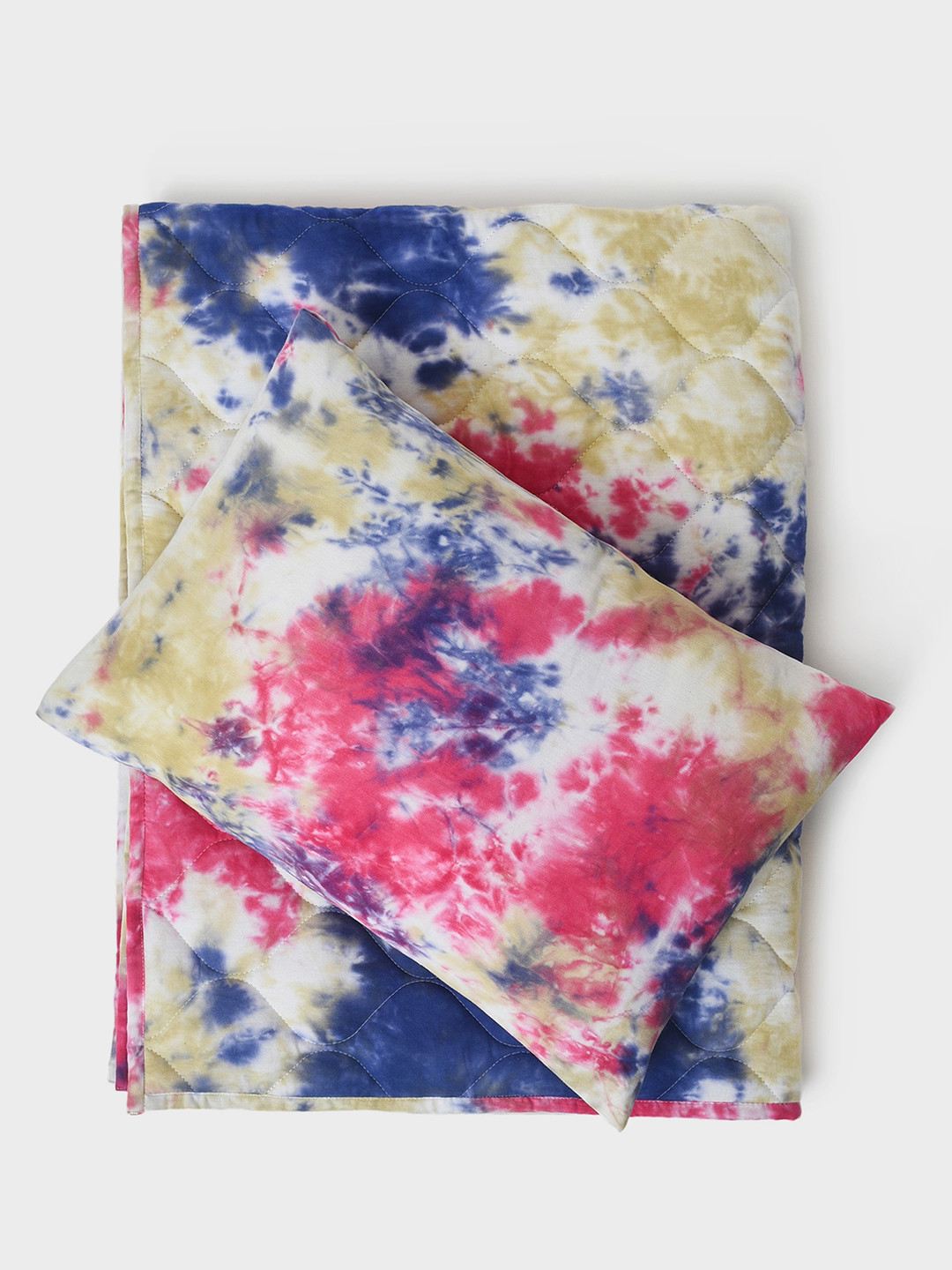 MiArcus Pink Tie-Dye Lightweight Travel Friendly Comforter & Matching Pillow Set- 2 to 6 Y