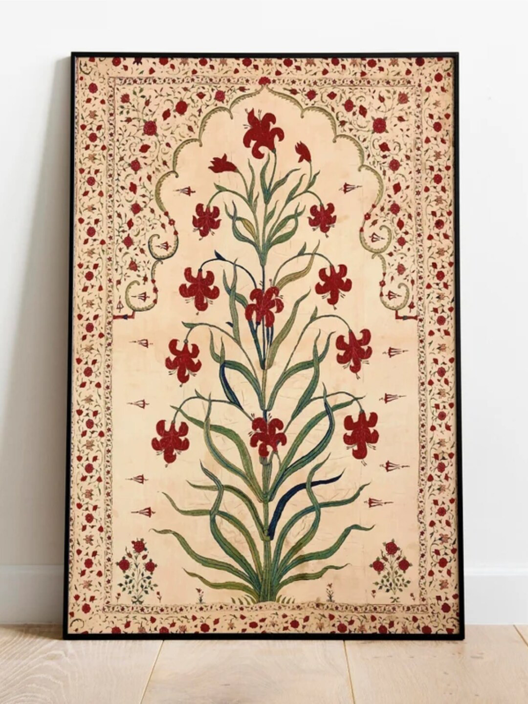 INDIAN CLASSIC ART Beige & Maroon Indian Classic Printed Framed Wall Art