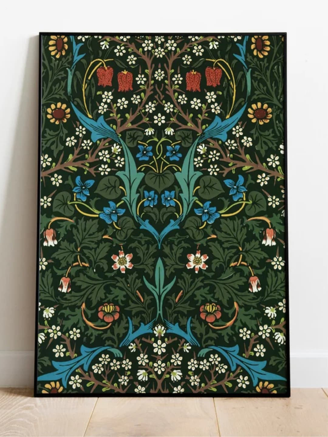 INDIAN CLASSIC ART Green & Blue Indian Classic Painting Framed Wall Art