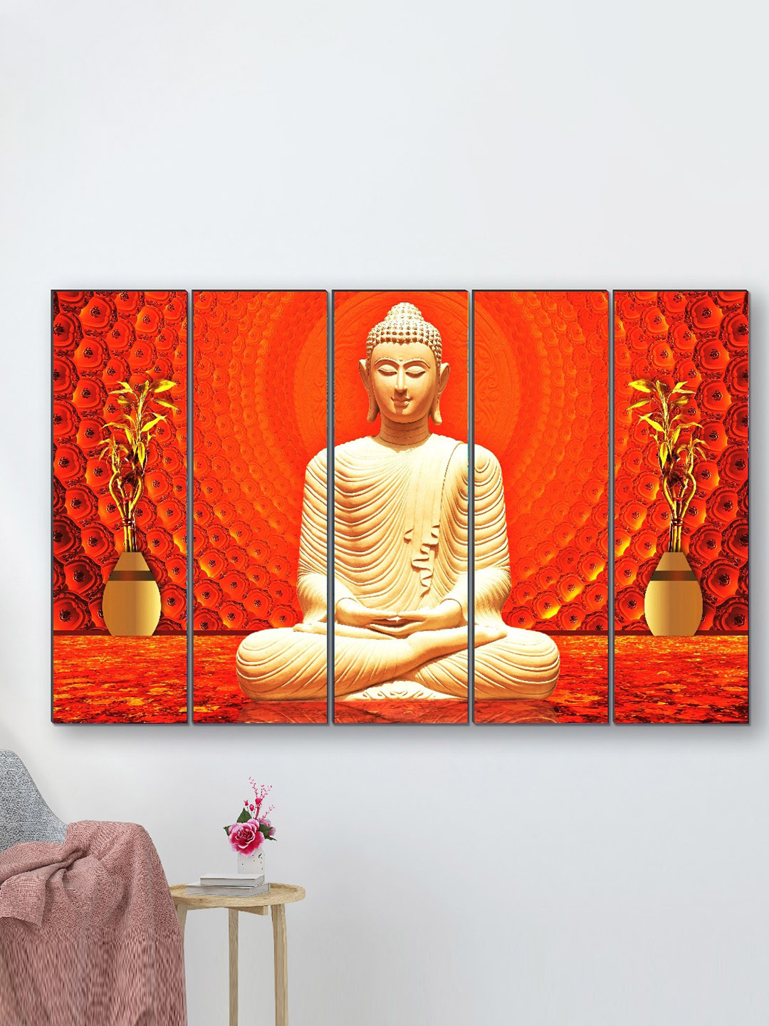 SAF Buddha Canvas Wall Rectangle Paintings Wall Art - 8 x 24 In