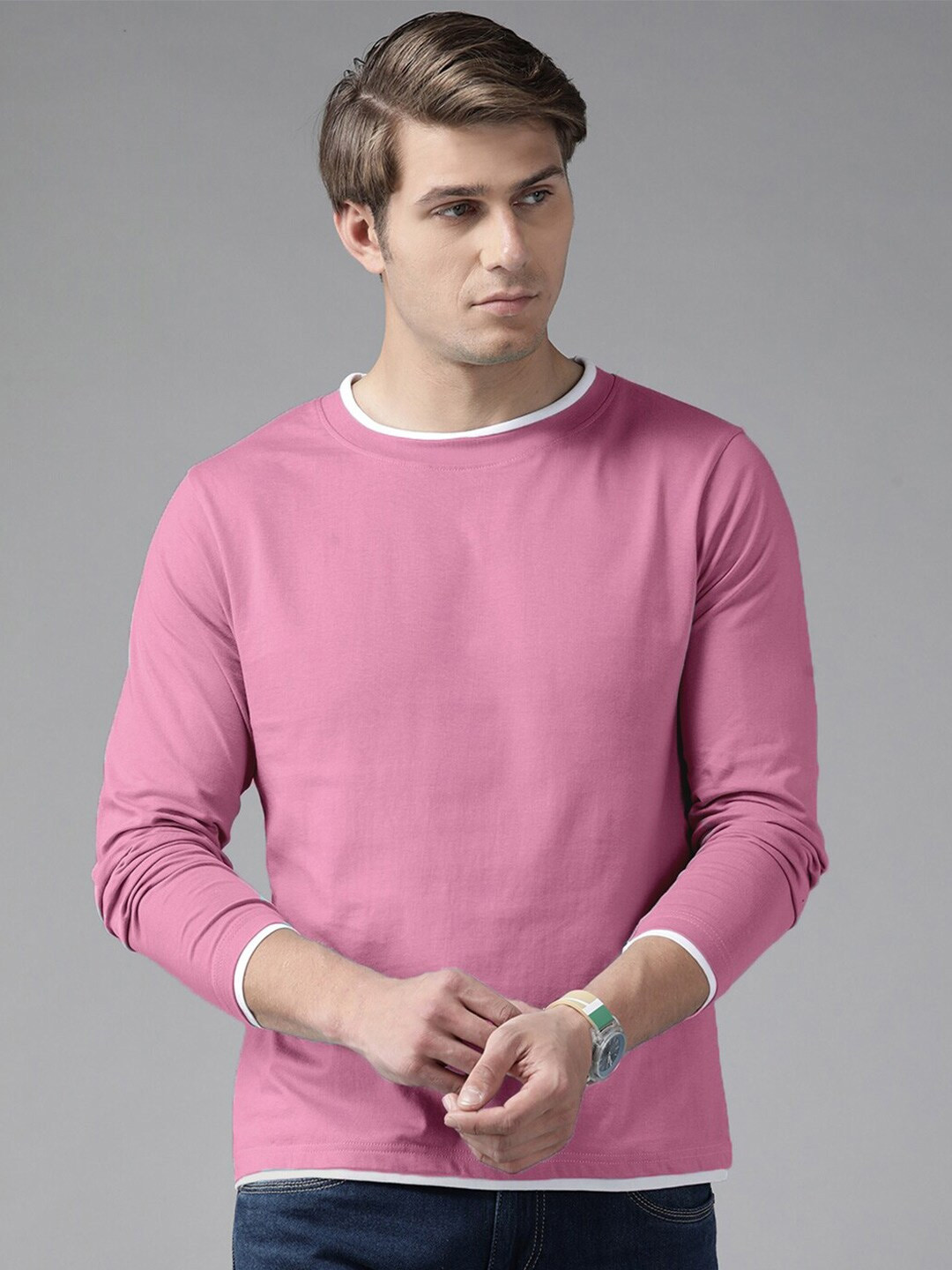 The Dry State Turquoise Blue & Pink Pack Of 2 Cotton T-shirt