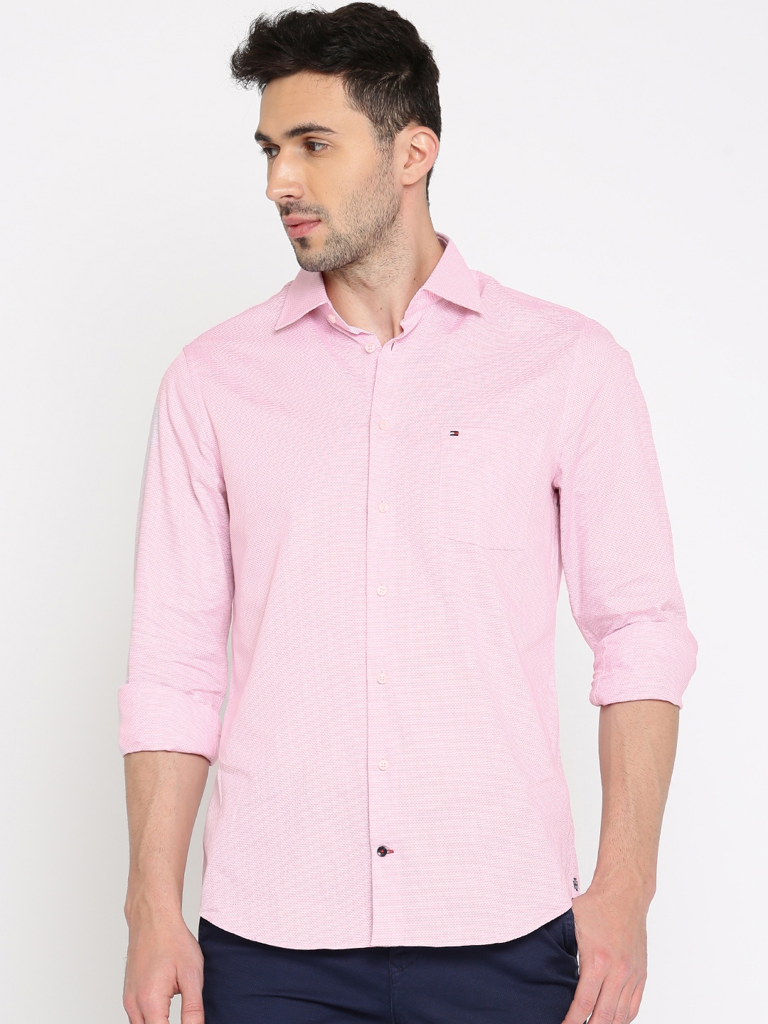spil knap Museum Buy Tommy Hilfiger Men Pink Snug Tailored Fit Solid Casual Shirt - Shirts  for Men 2290509 | Myntra