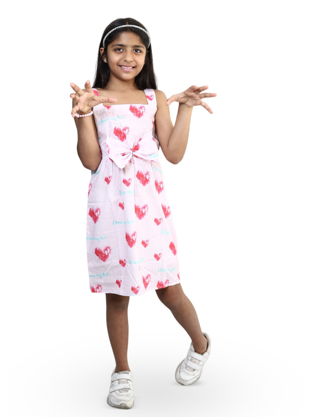 Little Musketeer Girls Conversational Printed Cotton Fit & Flare Dress