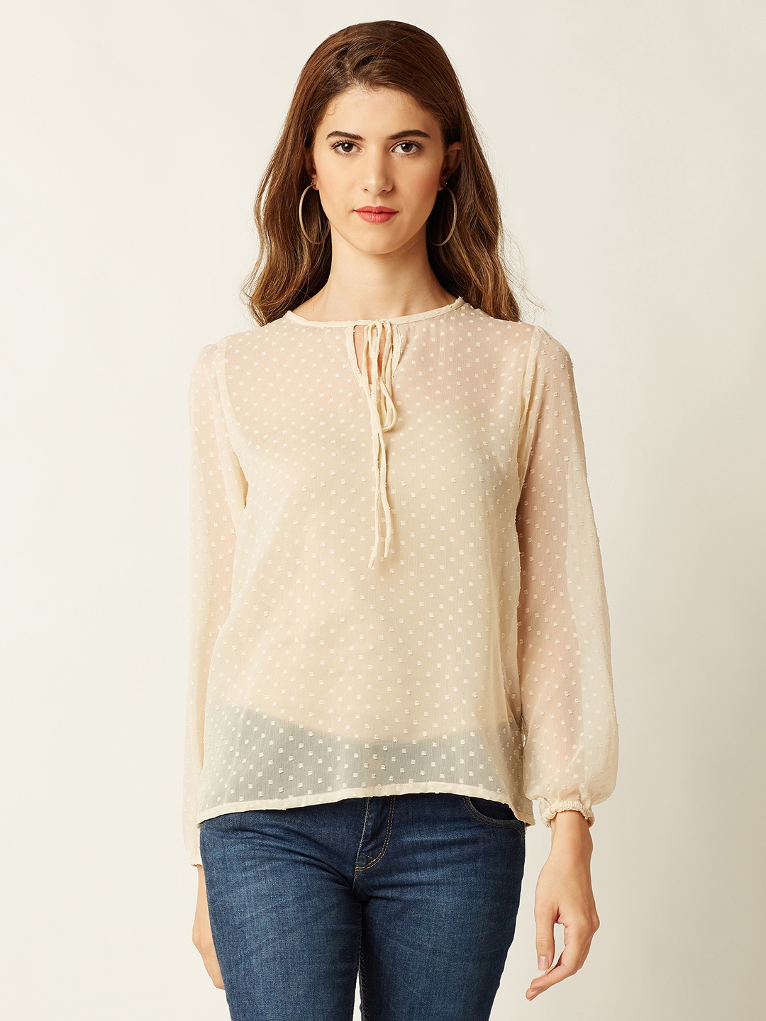 Miss Chase Women Beige Solid Top