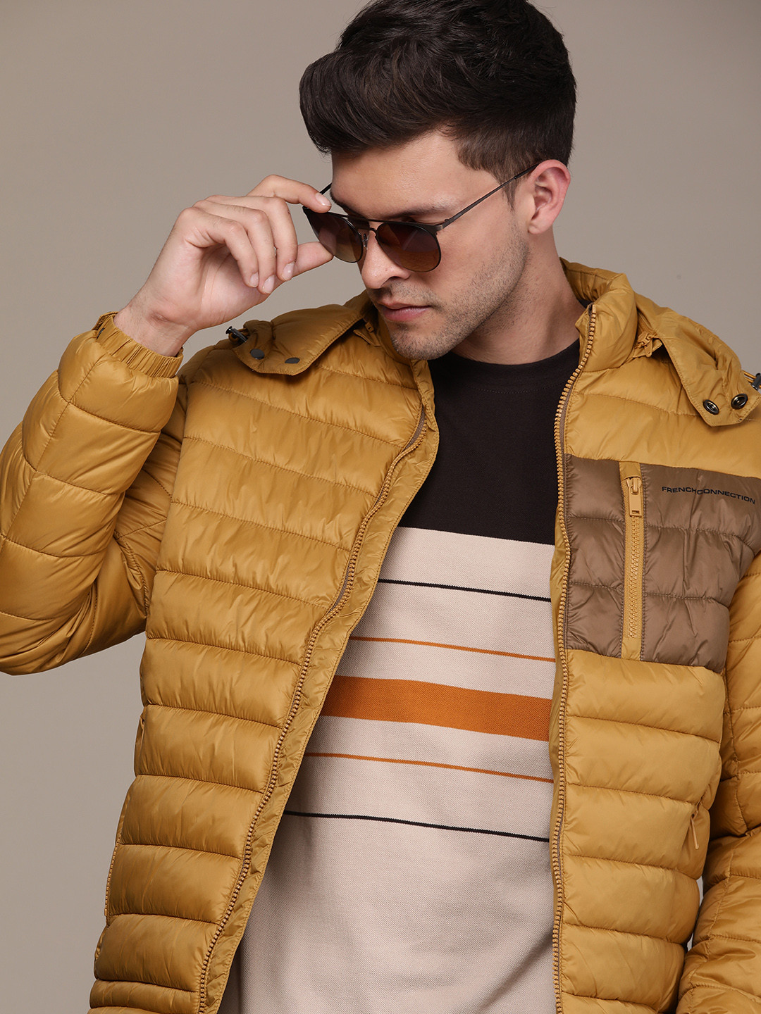 French Connection Colourblocked Puffer Jacket