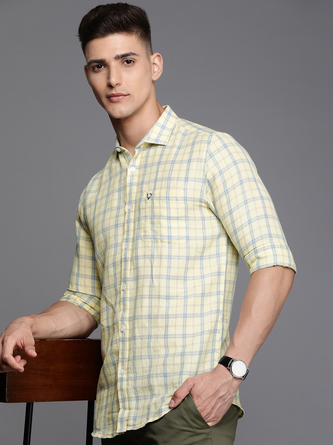 Buy Allen Solly Slim Fit Tartan Checked Casual Shirt Shirts for Men