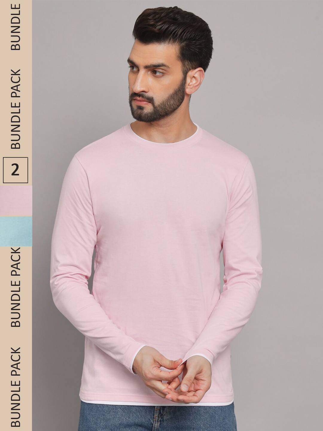 The Dry State Pink & Turquoise Blue Pack Of 2 Cotton T-shirt