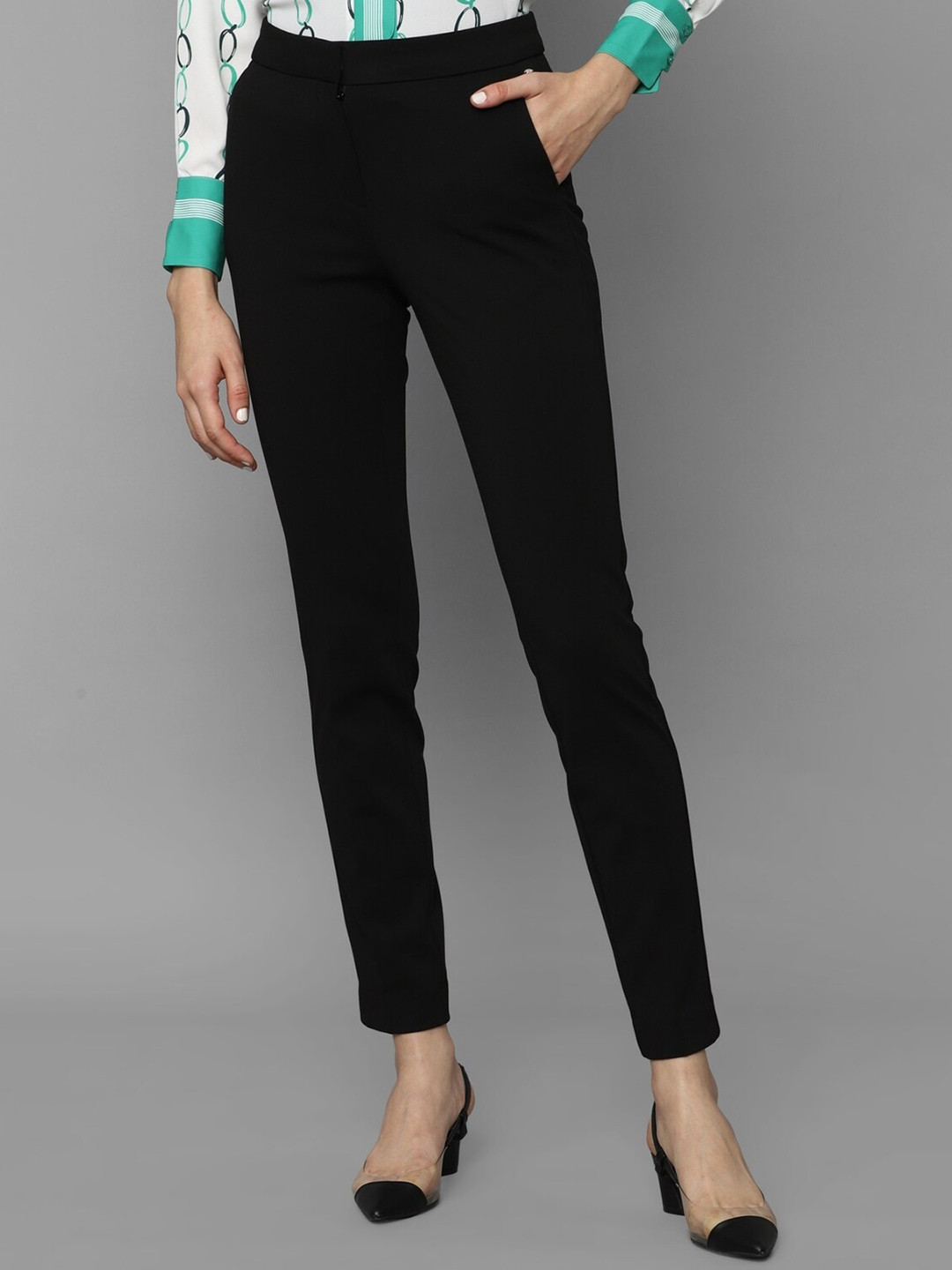 Allen Solly Woman Solid Semiformal Trousers
