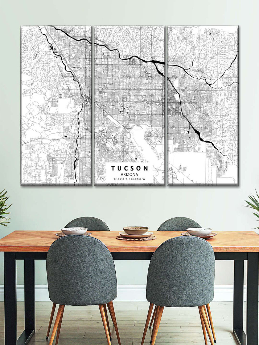 POSTERS AND TRUSS White & Black 3 Pieces Painting Wall Art