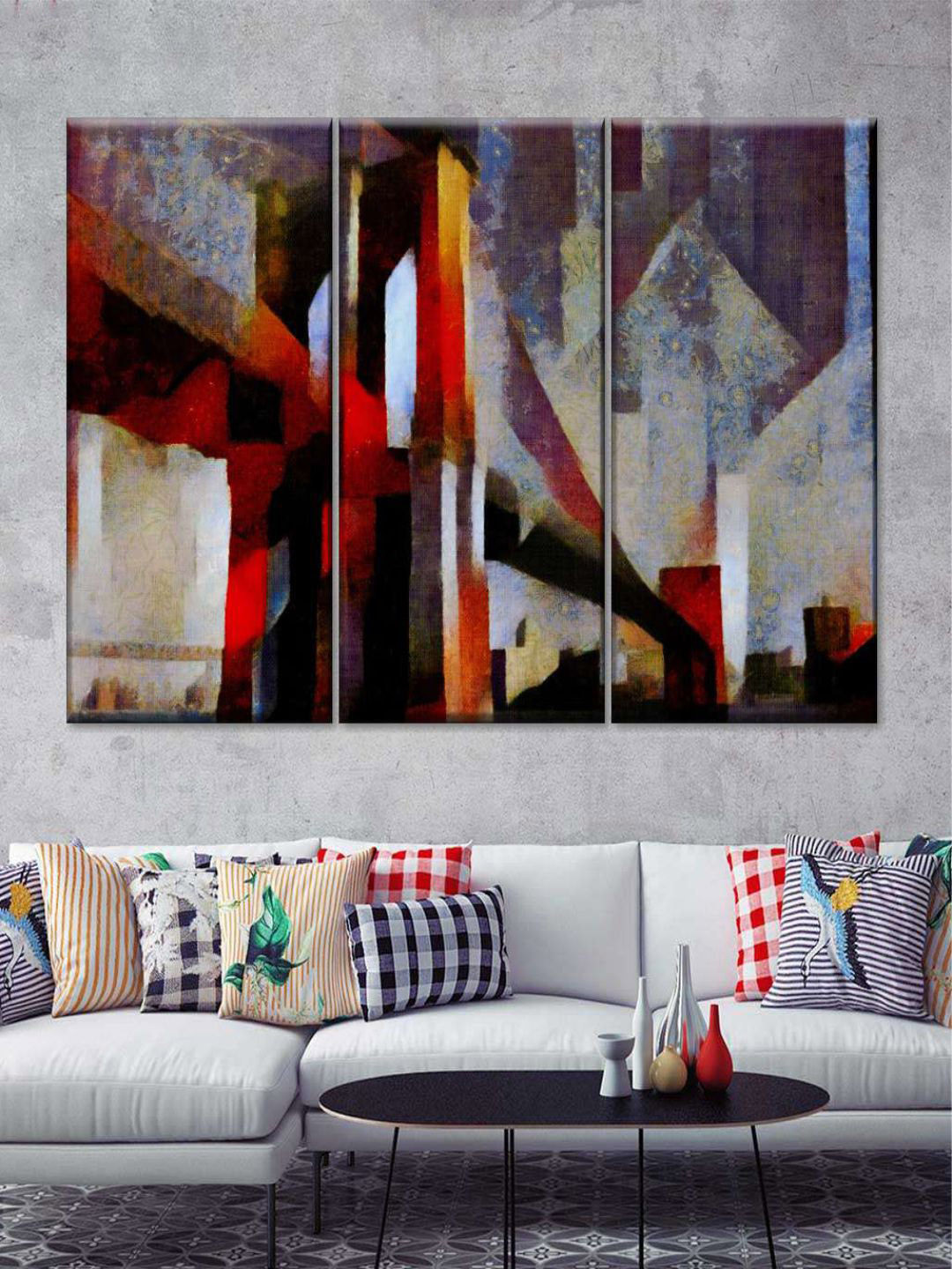 POSTERS AND TRUSS 3 Piece Bridge Wall Rectangle Paintings Wall Art - 60x30Ines
