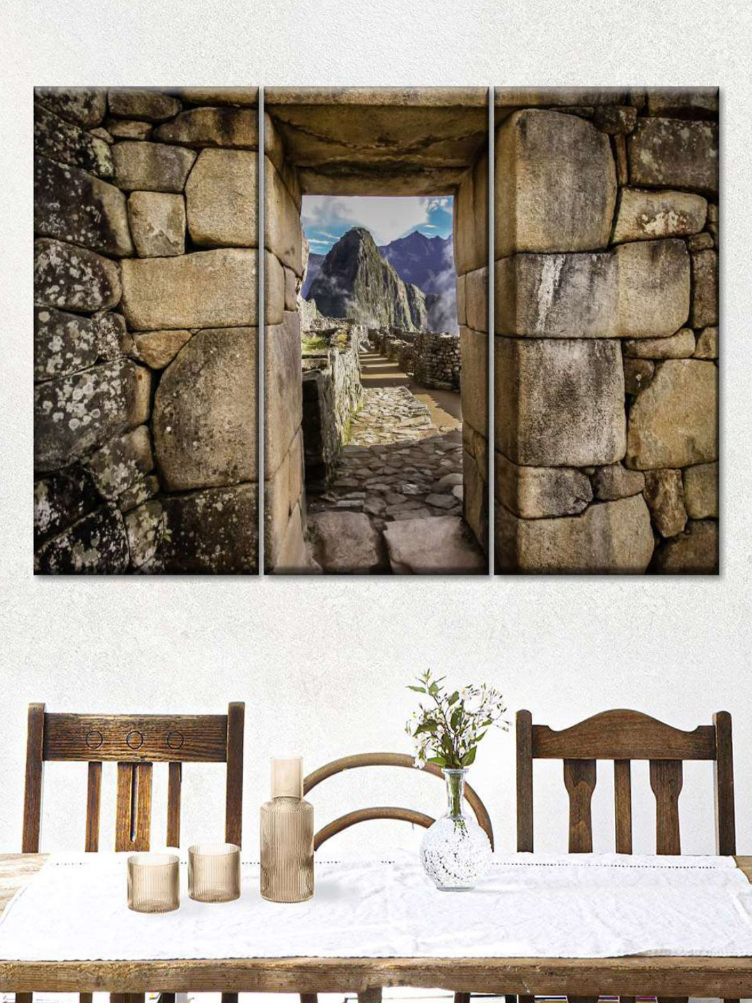 POSTERS AND TRUSS Elephant Canvas 3 Pcs Living Room Paintings Wall Art -20 x 30In