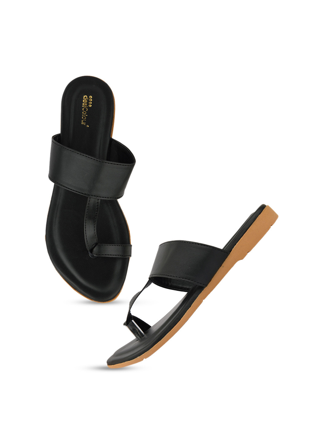 DESI COLOUR T-Strap One Toe Flats