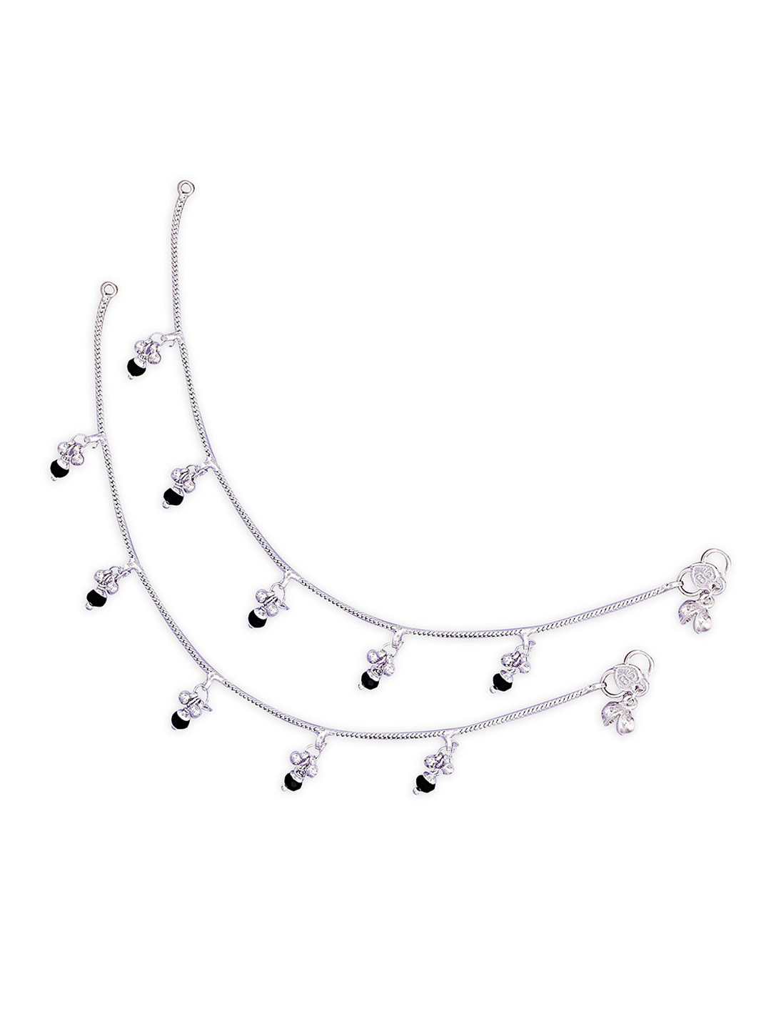 RUHI COLLECTION Set Of 4 Silver-Plated Stone Anklets