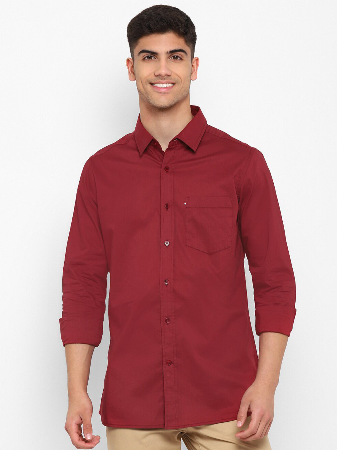 Red Chief Slim Fit Spread Collar Cotton Casual Shirt