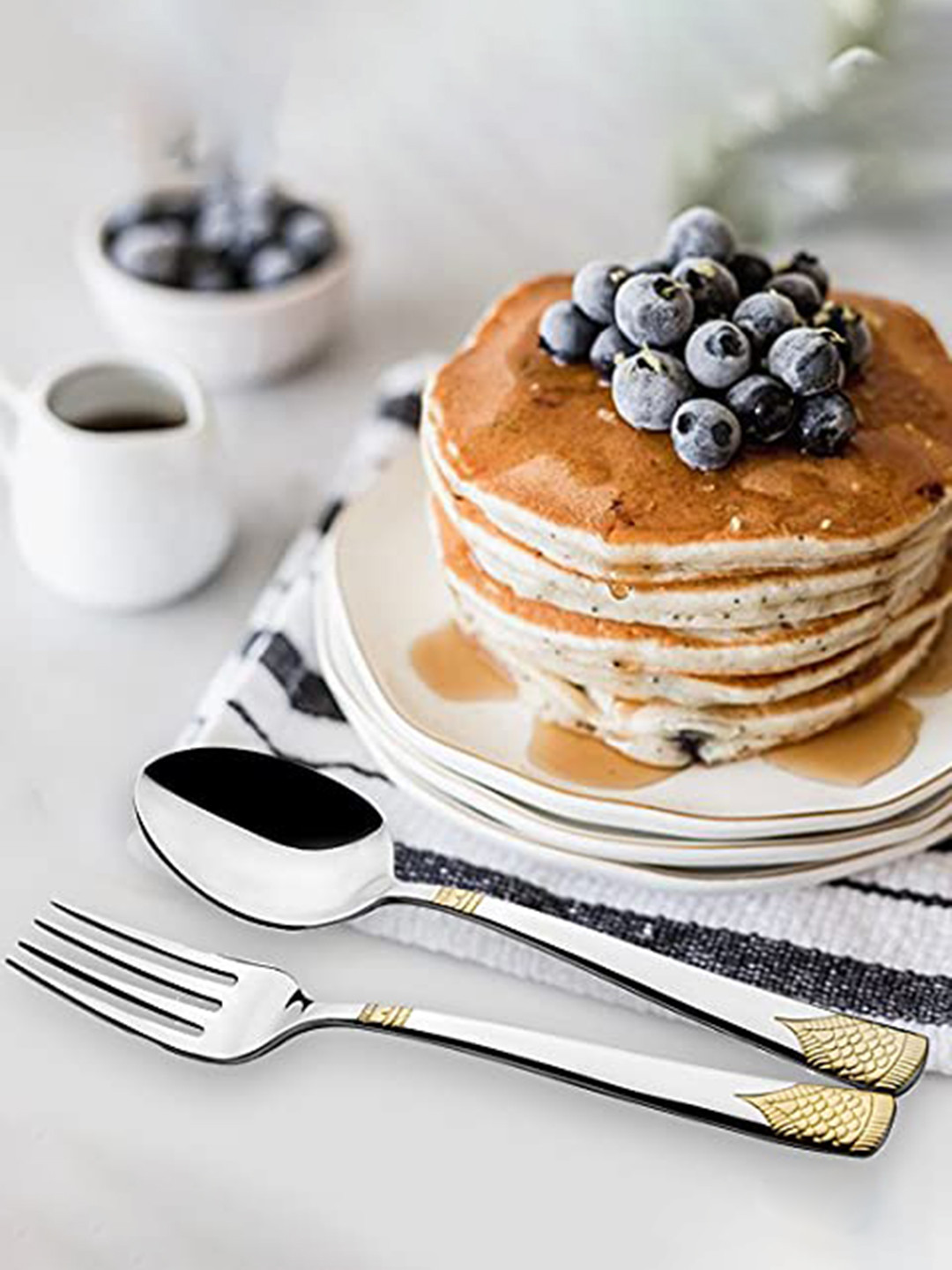 FNS Silver-Toned & Gold Plated 24 Pieces  Cutlery Set With Box