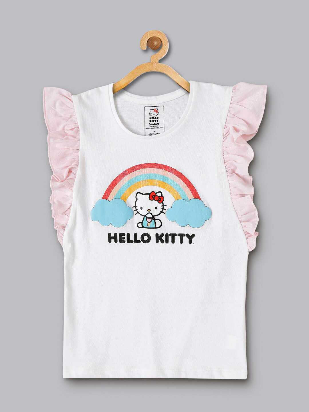 Kids Ville Girls Hello Kitty Printed Pure-Cotton Top