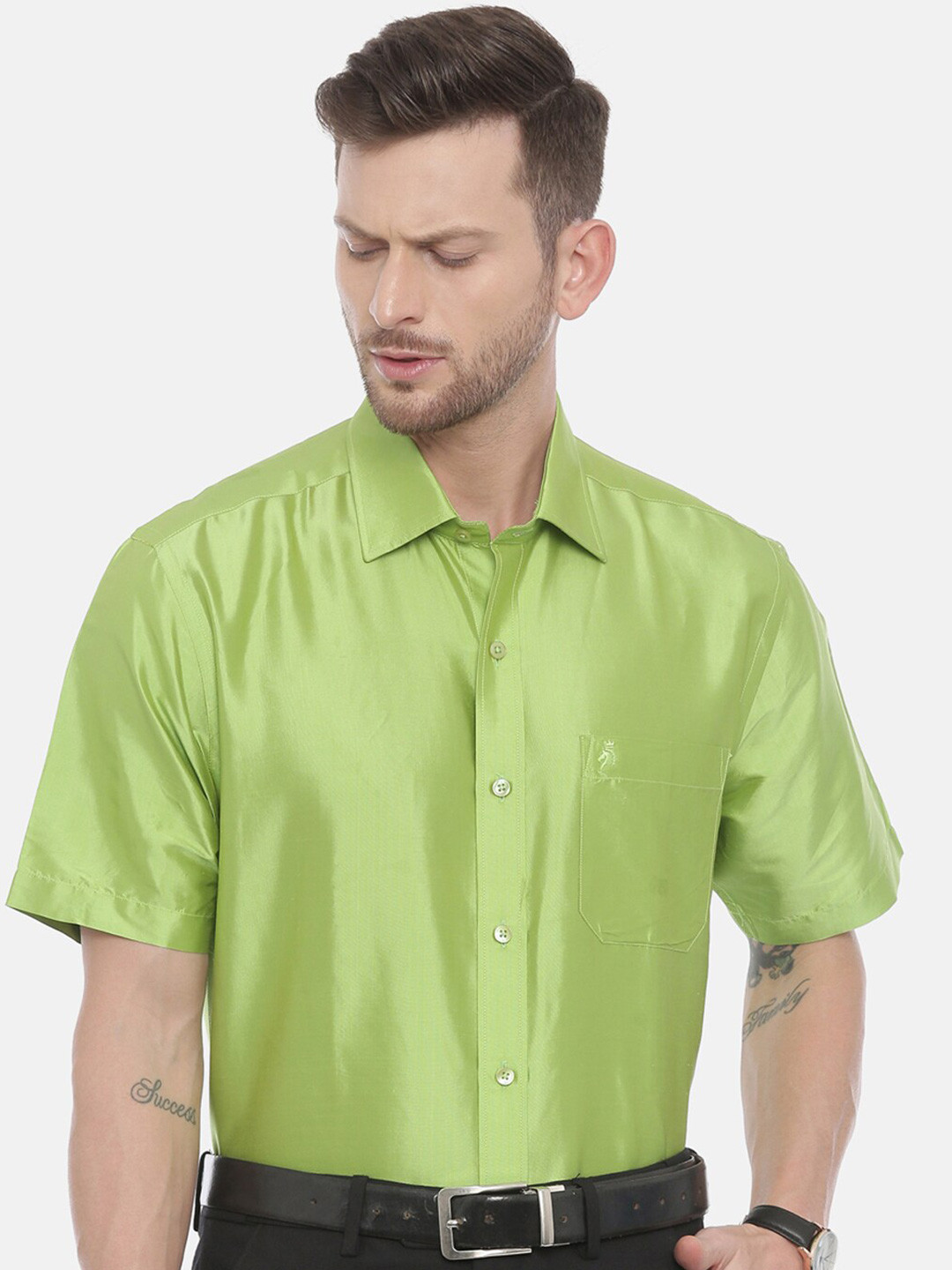 Khoday Williams Classic Spread Collar Silk Shirt