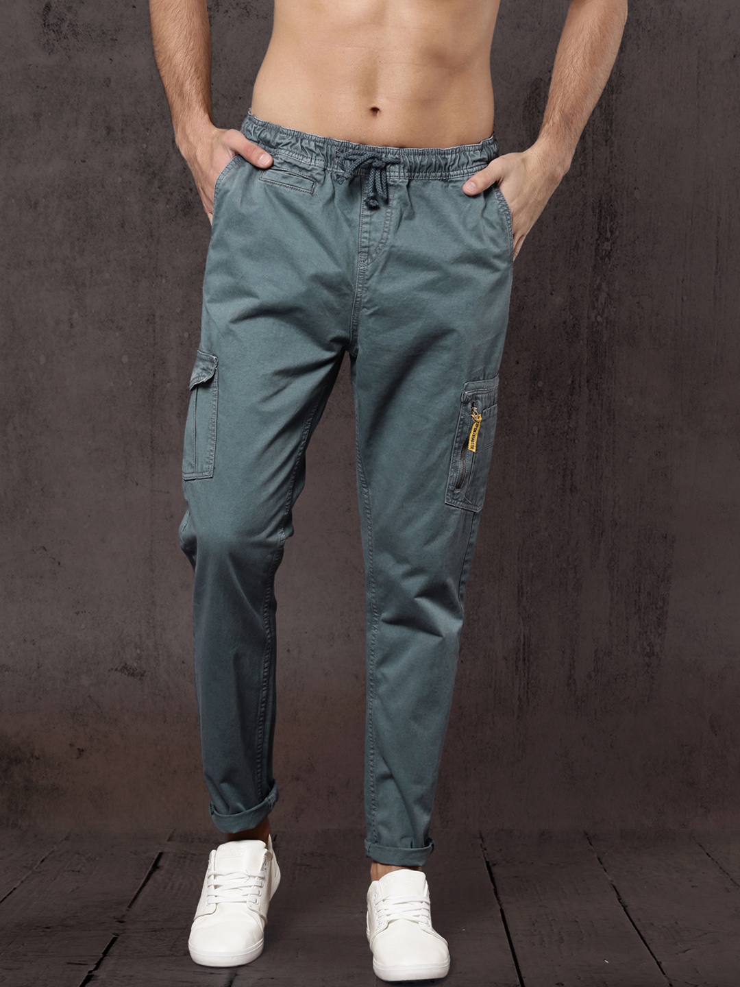 Myntra  Get Roadster Mens regular fit Solid Trousers Worth Rs 1299   Just Rs 339 Only  online best price India  cashback and coupons