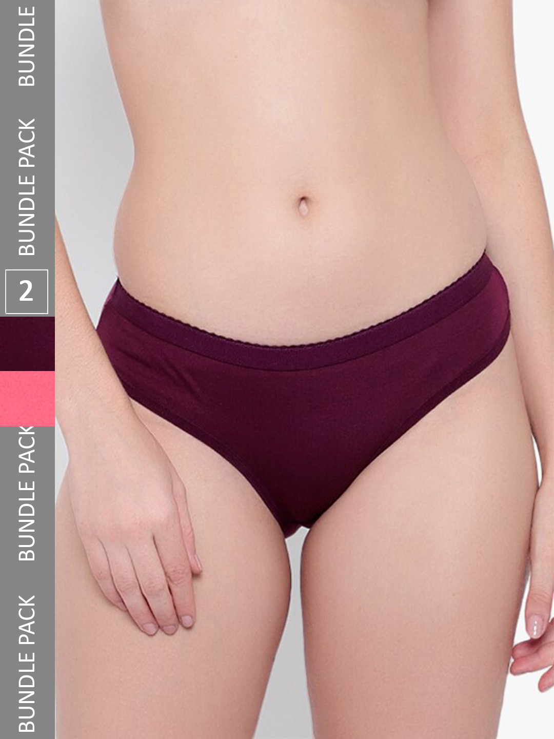 KYODO Women Pack Of 2 Flexible Low-Rise Cotton Hipster Briefs