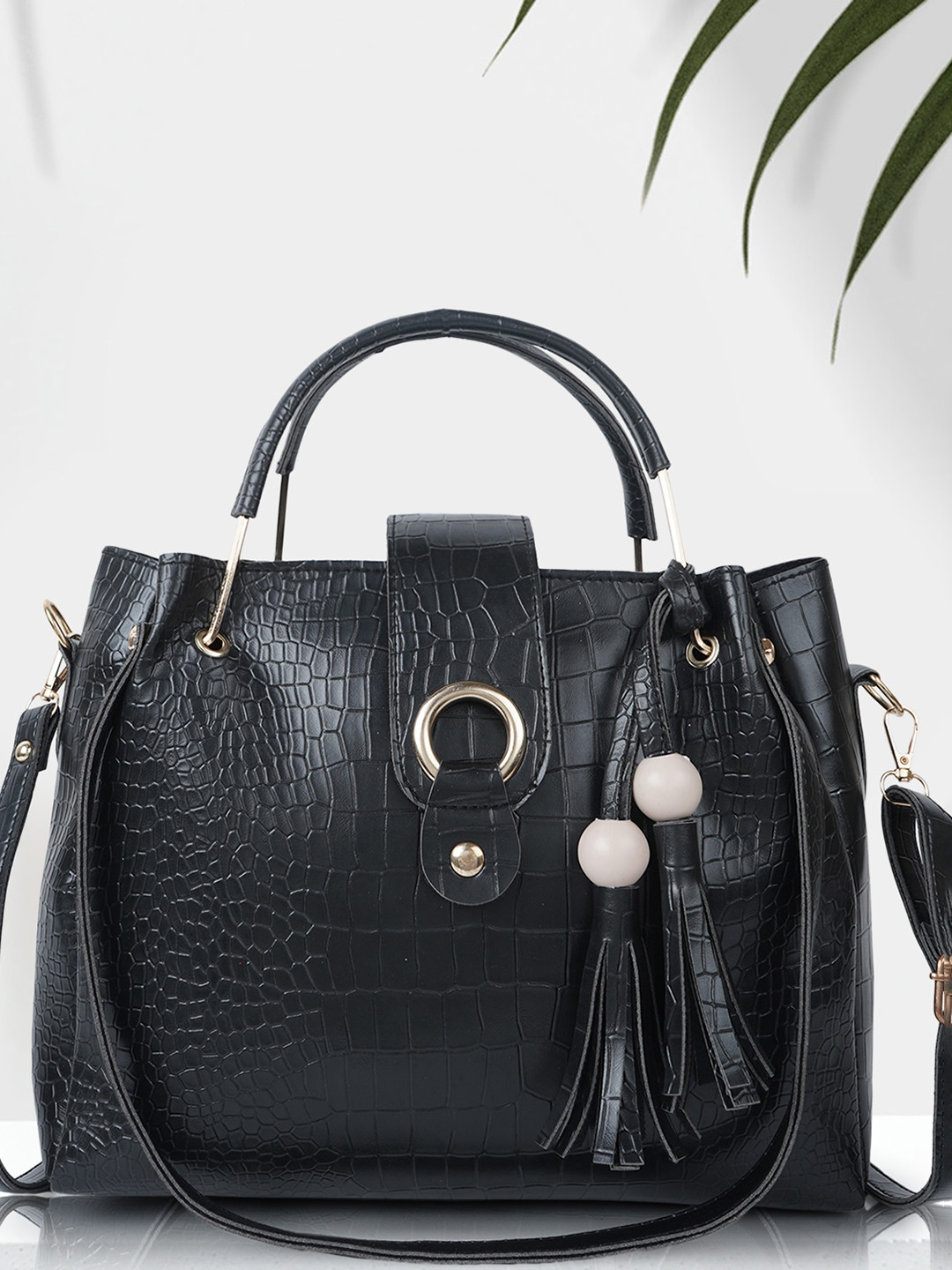DressBerry Black Structured Handheld Bag