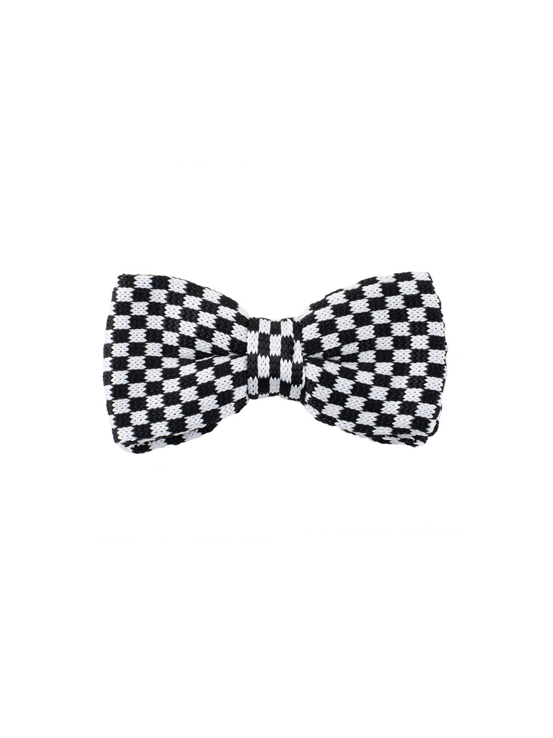 Tossido White & Black Woven Design Bow Tie