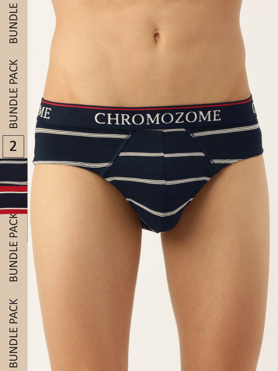 Chromozome Men Pack of 2 Ultra Premium Micro Modal Striper Briefs 8902733642705
