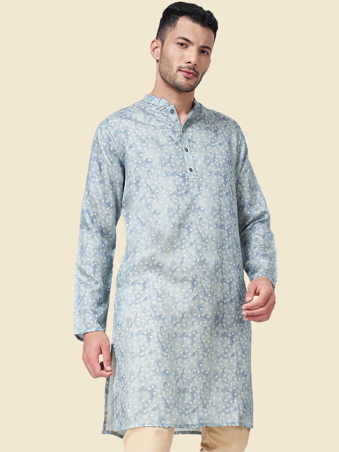 YU by Pantaloons Grey Regular Fit Self Pattern Kurtas