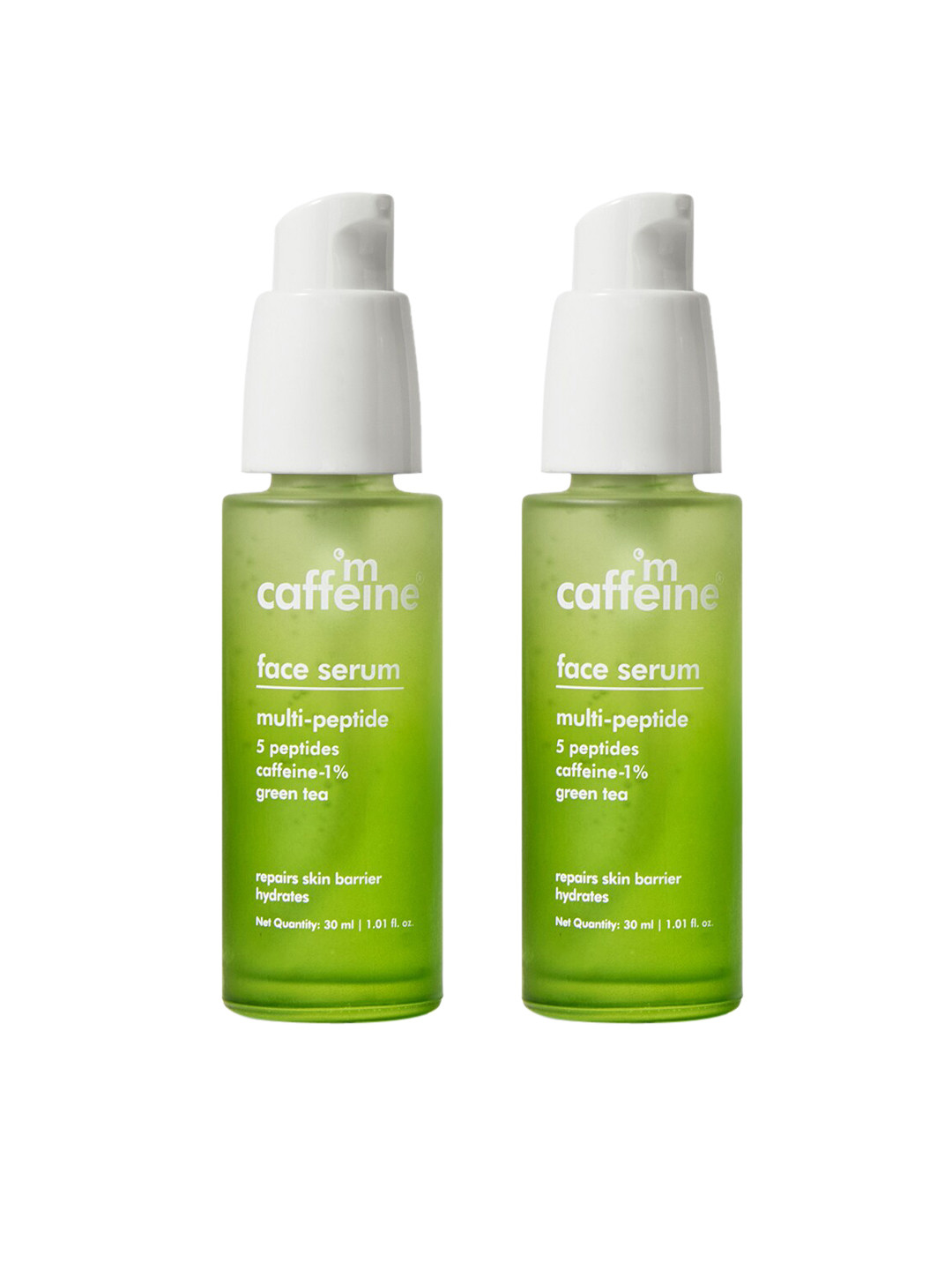 MCaffeine Set Of 2 Green Tea Face Serum With Multi-Peptides - 30ml Each