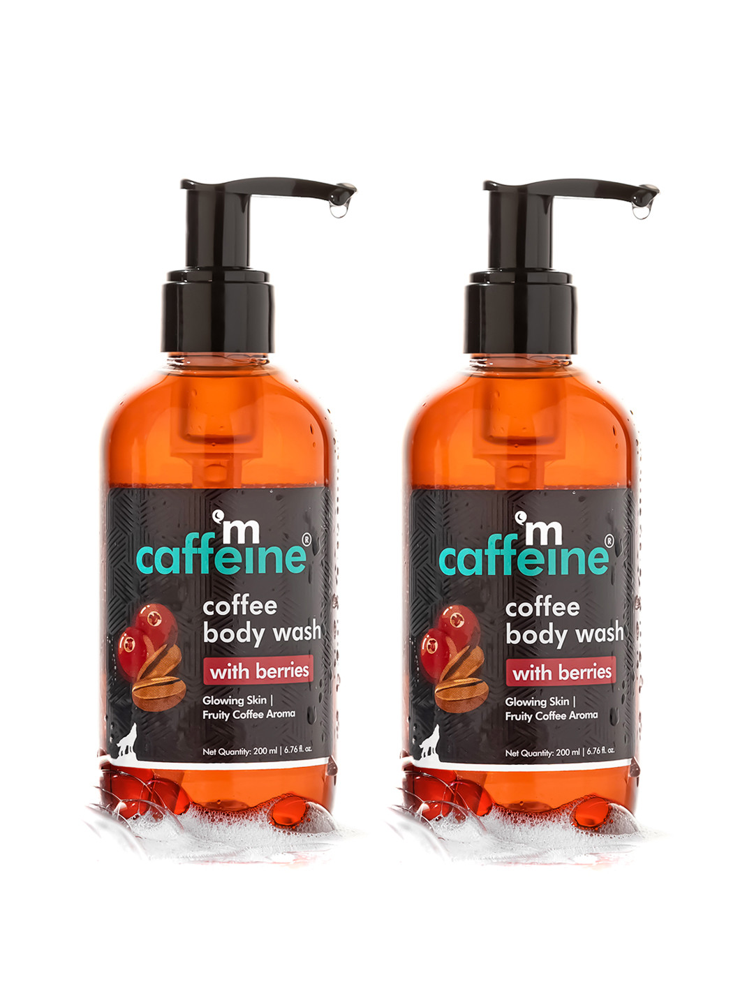 MCaffeine Set of 2 Coffee Body Wash with Berries For Glowing Skin - 200ml Each