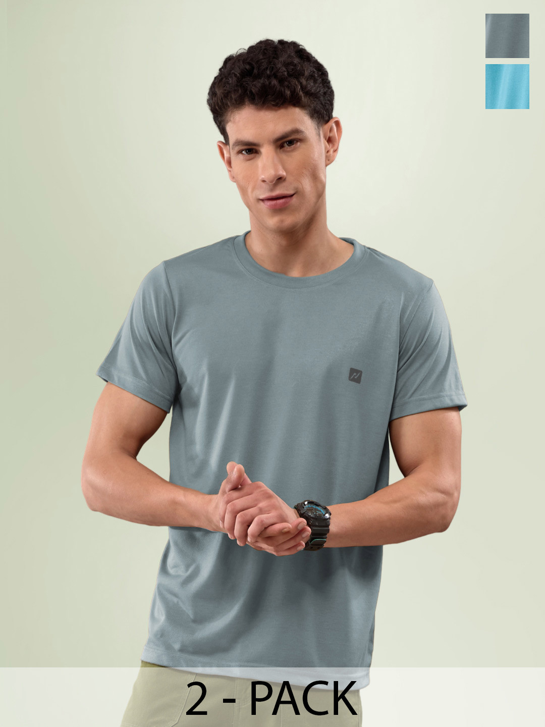 LUX NITRO Pack Of 2 Anti Odour Cotton Lounge T-shirts