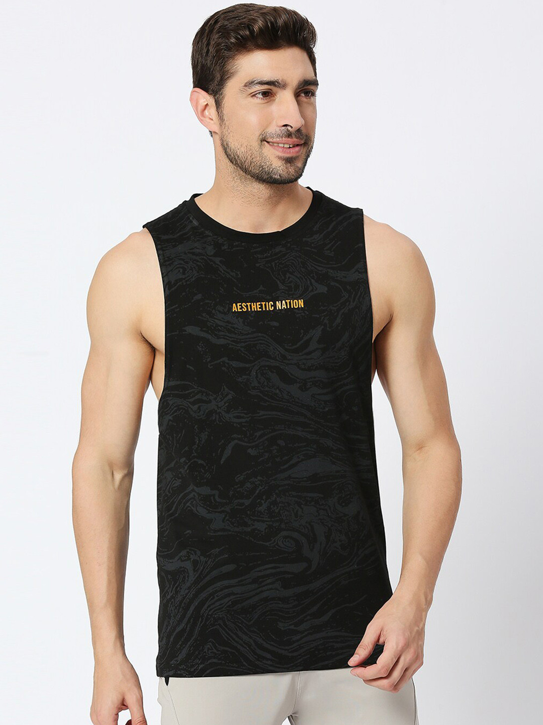 AESTHETIC NATION Abstract Printed Unparalled Comfort Cotton Sports Innerwear Vests